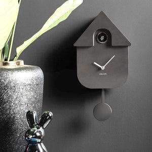 Karlsson Modern Cuckoo Clock - Metallic Dark Grey #25471