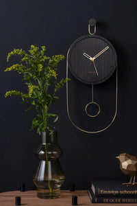 Karlsson Swing Pendulum Clock - Black Wood #25403
