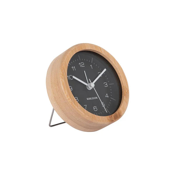 Karlsson Neat Round Alarm Clock -Black #25465
