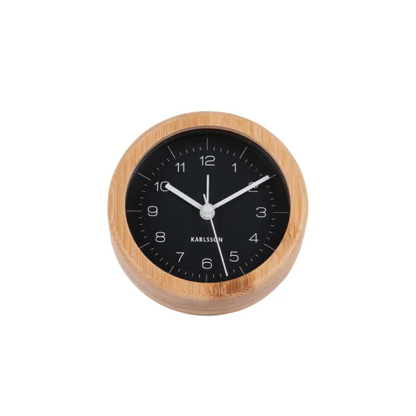 Karlsson Neat Round Alarm Clock -Black #25465