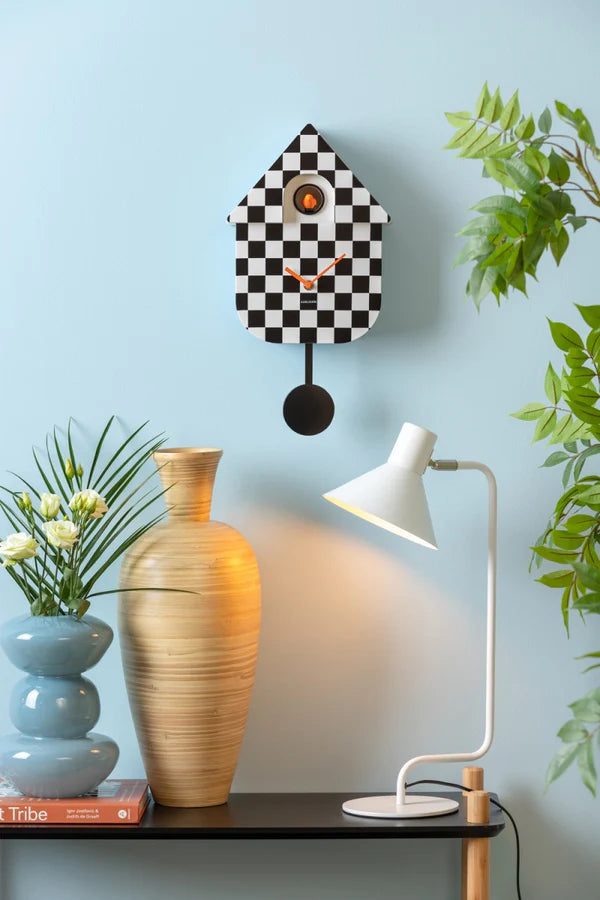Karlsson Modern Cuckoo Clock - Checker Black #25253