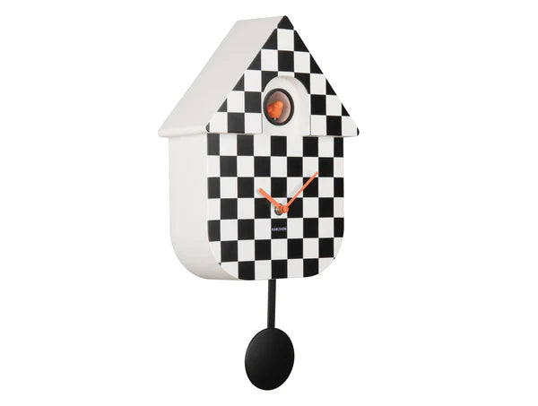 Karlsson Modern Cuckoo Clock - Checker Black #25253