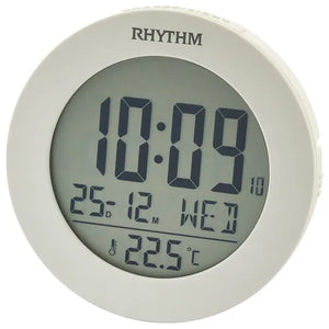 Rhythm Digital Alarm Clock White #24415 #24712