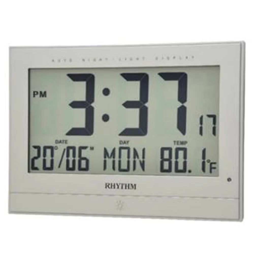 Rhythm Digital Grey Alarm Clock #25315