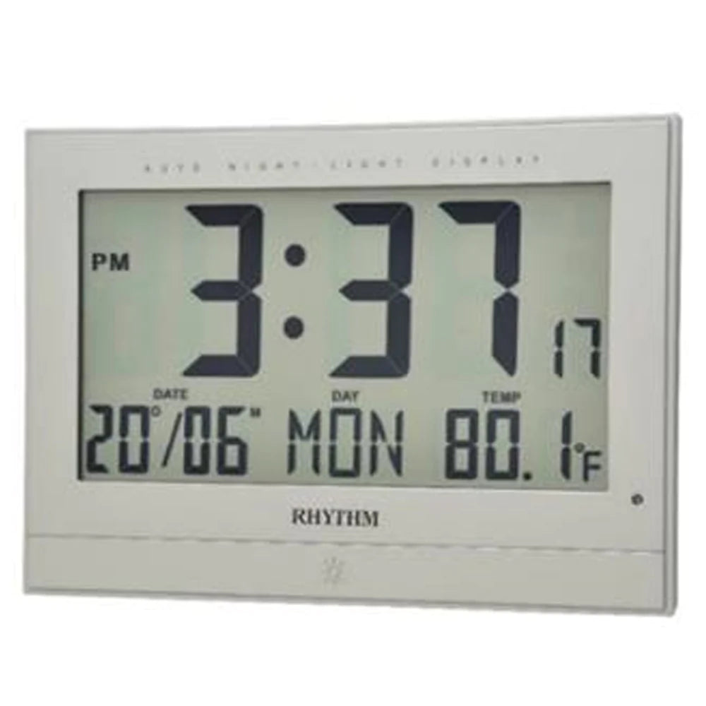 Rhythm Digital Grey Alarm Clock # 24051