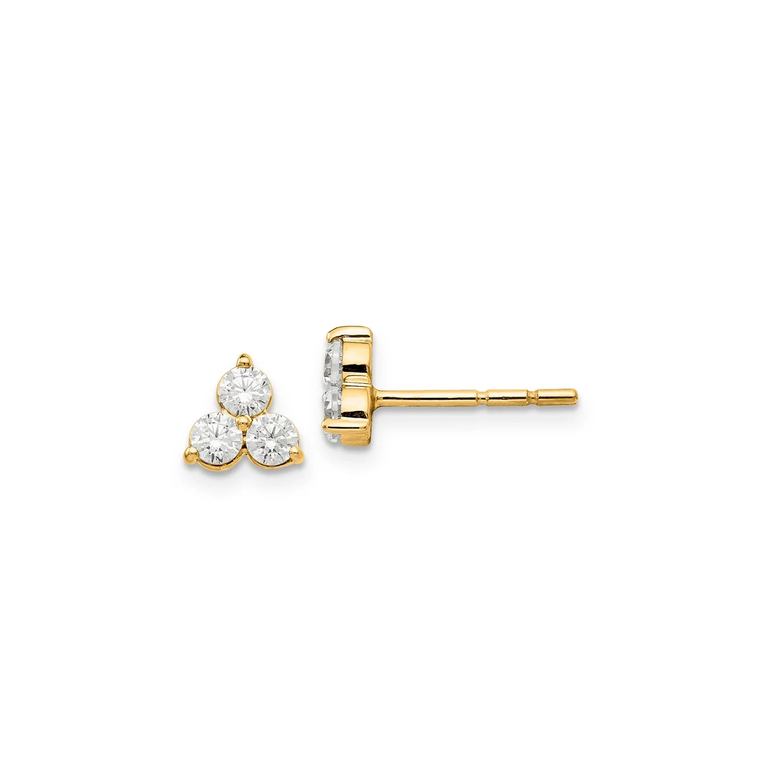 9ct Yellow Gold 0.48ct Cluster Lab Diamond Earrings # 25489