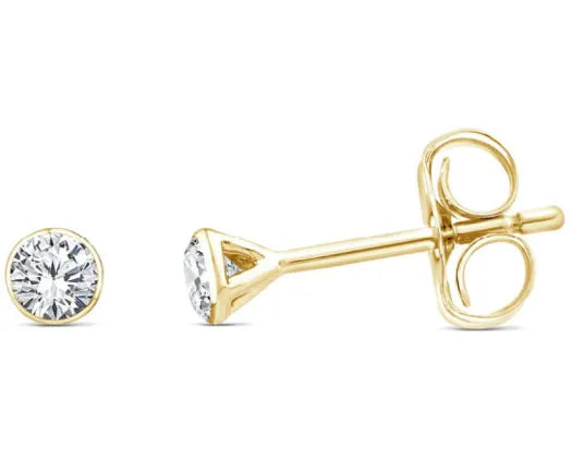 9ct Yellow Gold 0.25 ct Lab Diamond Bezel Studs #25506
