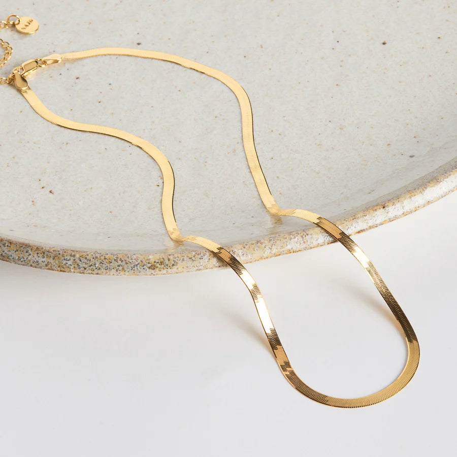 Najo Herringbone Necklace (14ct Gold Plated) #25124