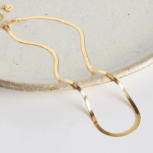 Najo Herringbone Necklace (14ct Gold Plated) #25124