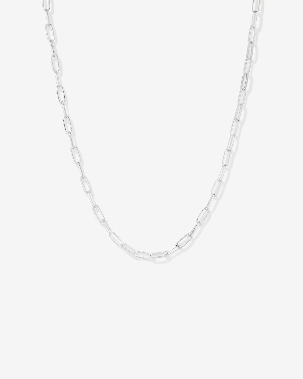 Sterling Silver Small Paper Clip Chain 50cm #