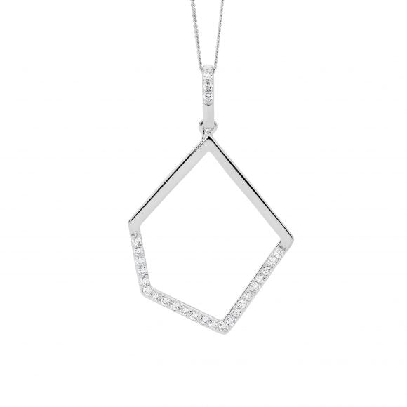Ellani Sterling Silver Cubic Zirconia Pendant #22014