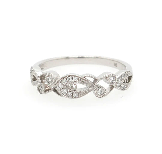 9ct White Gold Diamond Dress Band #19457