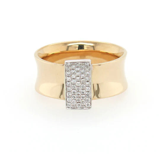 9ct Yellow Gold Diamond Pave Set Dress Ring TDW: .25 Carats #