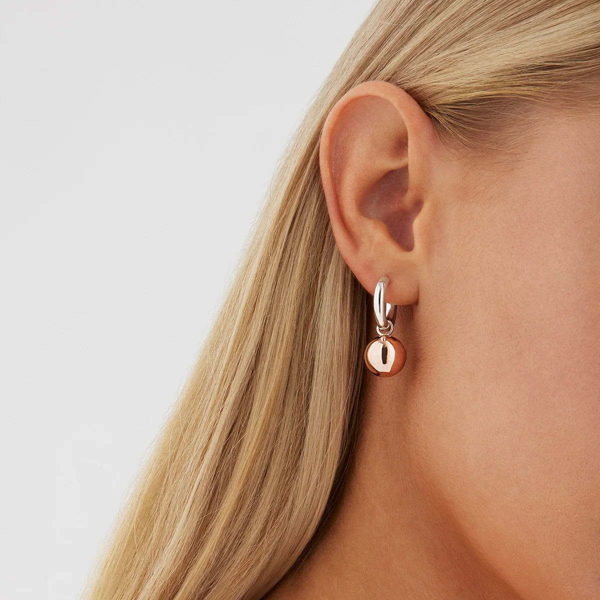 Najo Shayla Silver & Rose Gold Earrings #25347