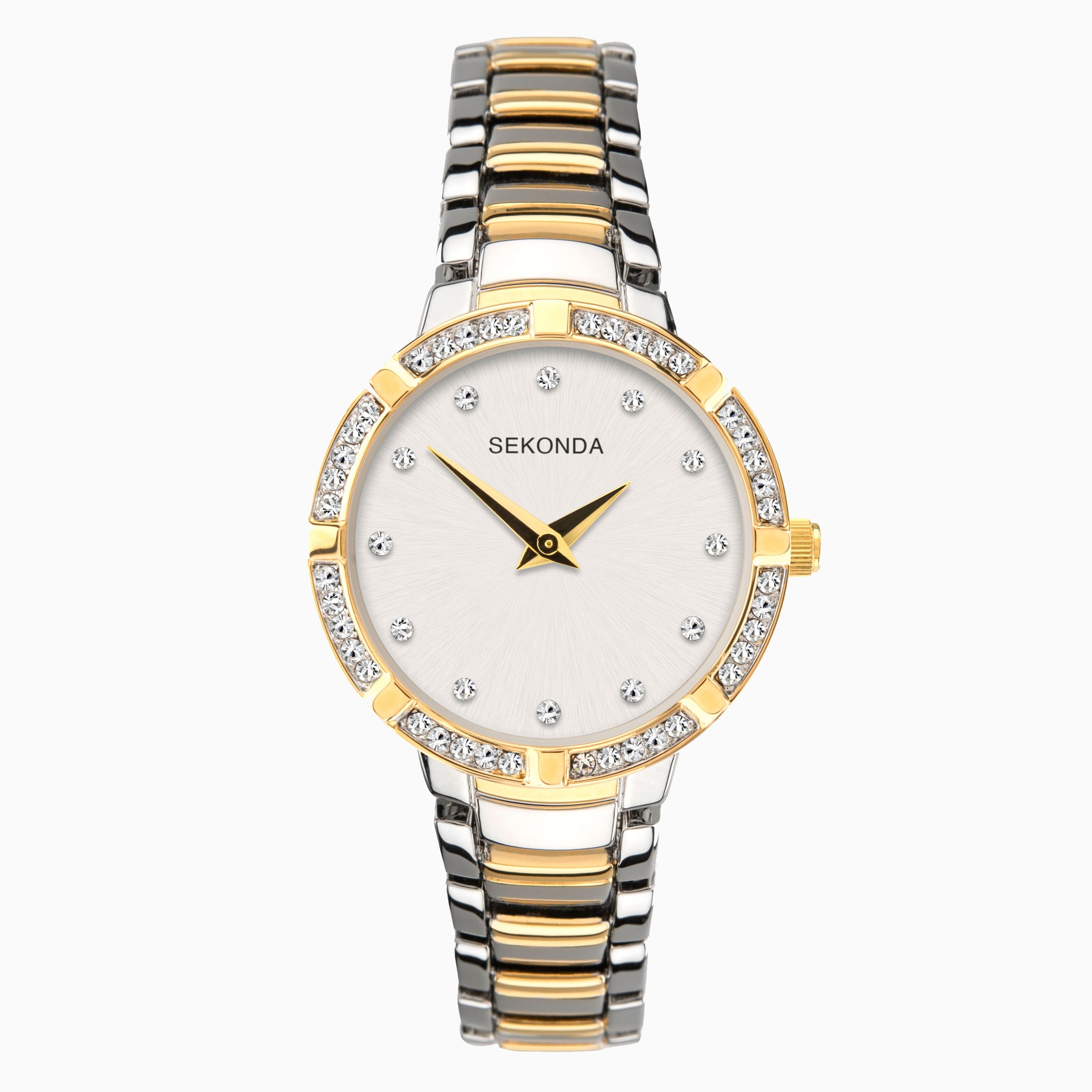 Sekonda Ladies Watch Two Tone Case & Alloy Bracelet with Silver Dial #