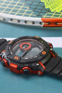 Sekonda Men's Black Orange Case Digital 51MM Watch #24553