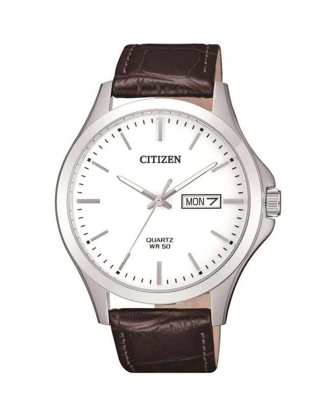 Citizen Gents Quartz Leather Strap Watch  #24063