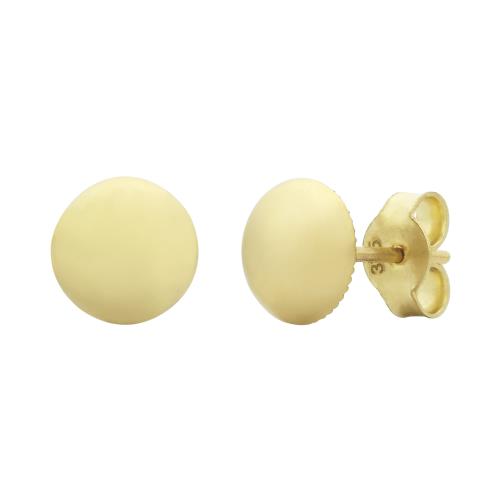 9ct Yellow Gold Dome Button Earrings 7mm #22611