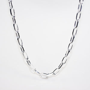 Sterling Silver Diamond Cut Oval Fancy Link Chain #25396