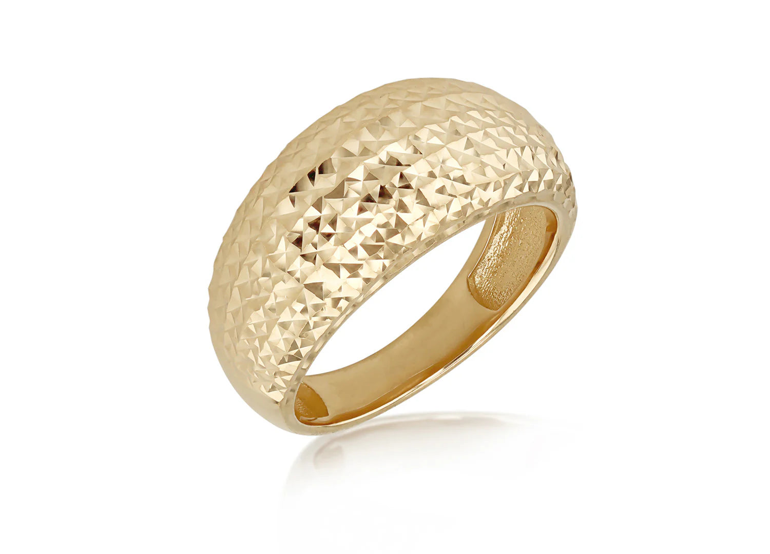 9ct Yellow Gold Diamond Cut Dome Ring #23777