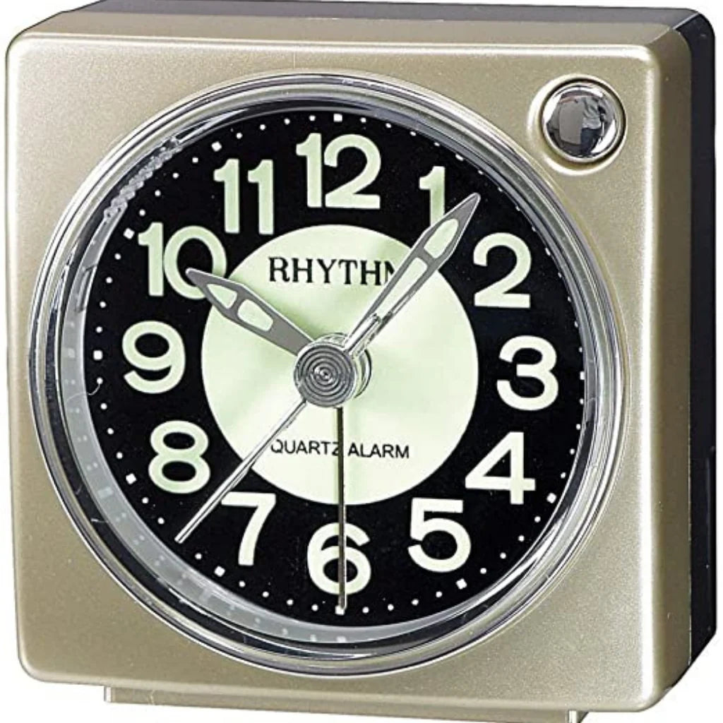 Rhythm Beep Alarm Clock Luminous Dial Gold #24723 #24835
