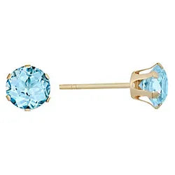 9ct Yellow Gold 5mm Topaz Earrings #24823