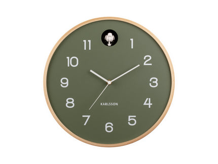Karlsson Natural Cuckoo Green Wall Clock #
