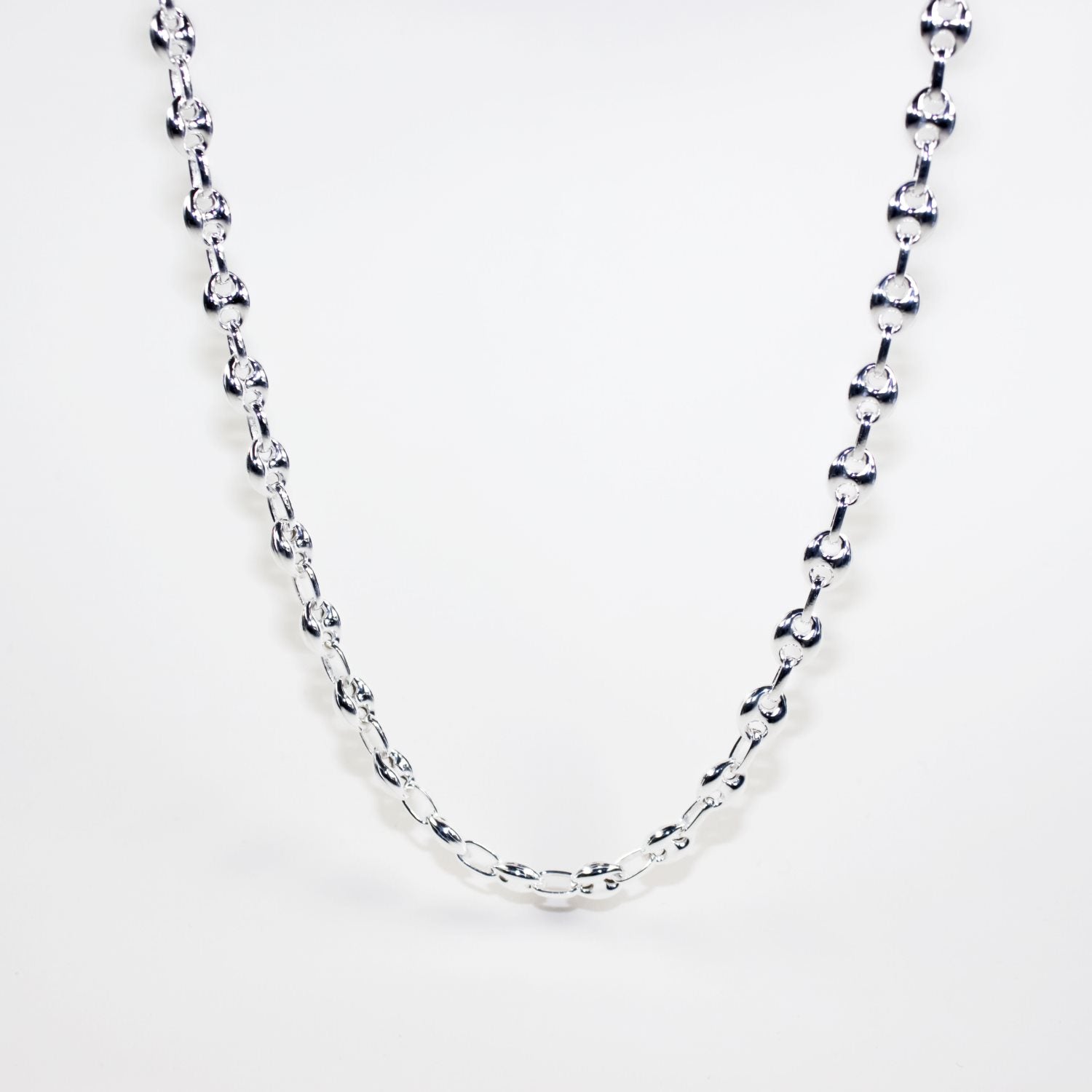 Sterling Silver Puffed Mariner Anchor Chain 50cm  #24828