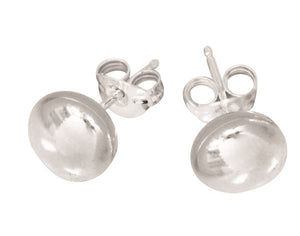 Sterling Silver 9.1MM Flat Ball Stud Earrings #