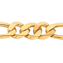 9ct Yellow Gold 46cm 3:1 Figaro Chain 80 Gauge #
