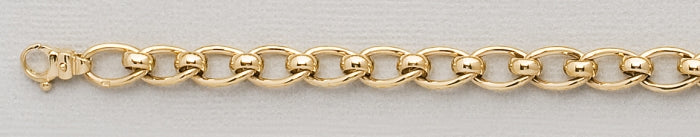 9ct Yellow Gold Solid Roller Curb Bracelet #21581