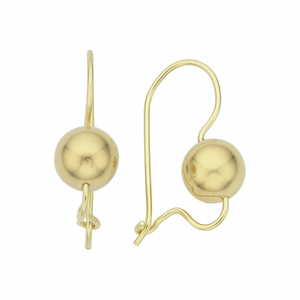 9ct Yellow Gold Centre Spinning Euro Ball 8mm Earrings #23956