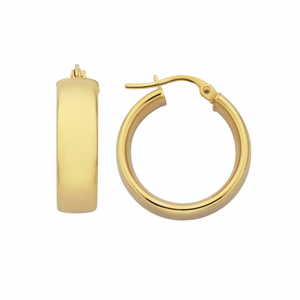 9k Yellow Gold 6mm Comfort Tube Earrings # 23222