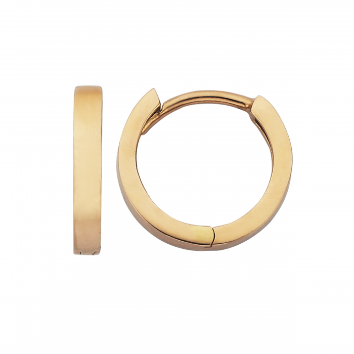 9ct Yellow Gold Plain 1.8mm x 9.0mm Huggie Earrings #