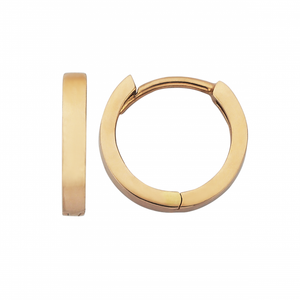 9ct Yellow Gold Plain 1.8mm x 9.0mm Huggie Earrings #