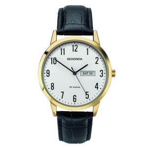 Sekonda Men's White Dial Black Strap Watch #