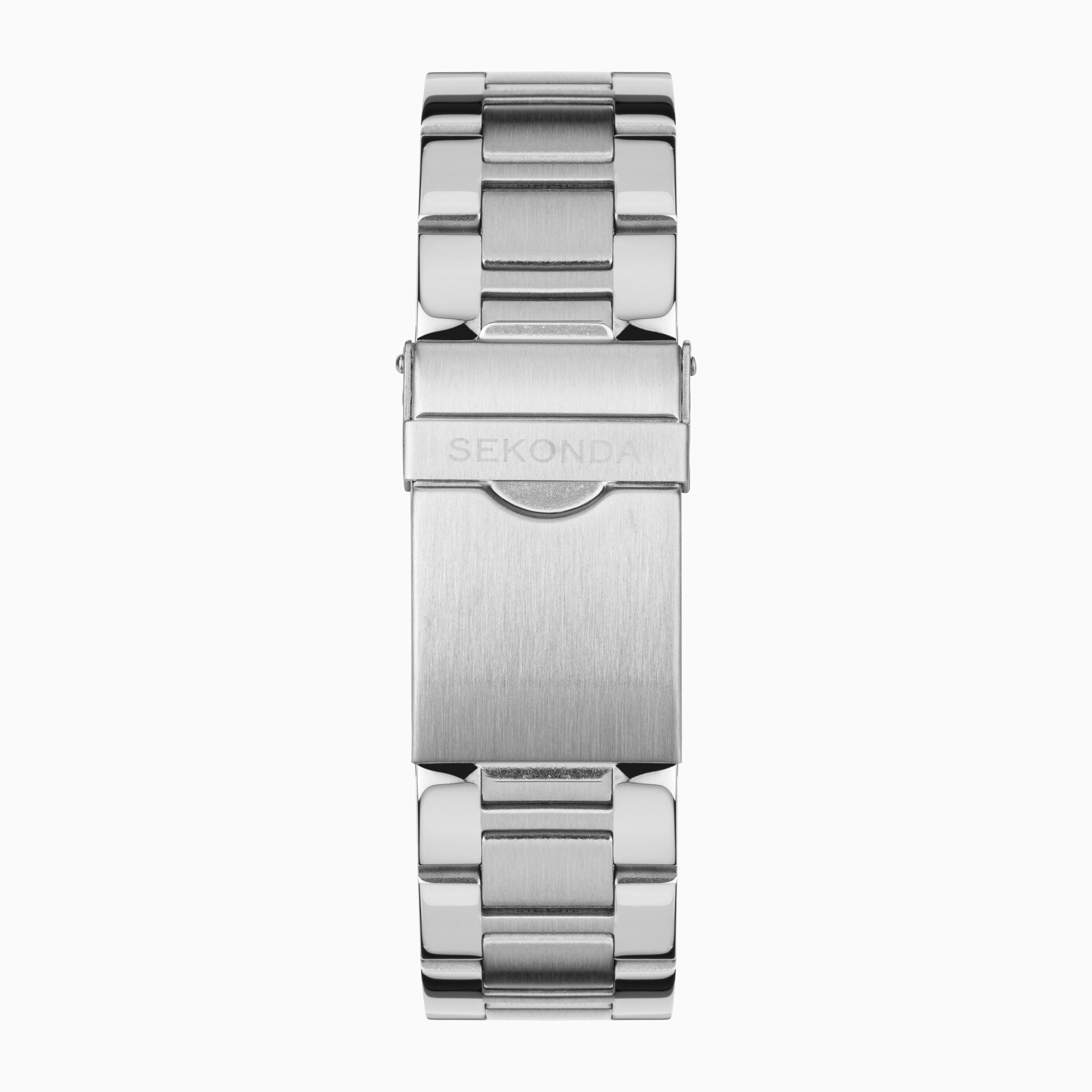 Sekonda Midnight Chronograph Men’s Watch | Silver Alloy Case & Stainless Steel Bracelet with Blue Dial #24747