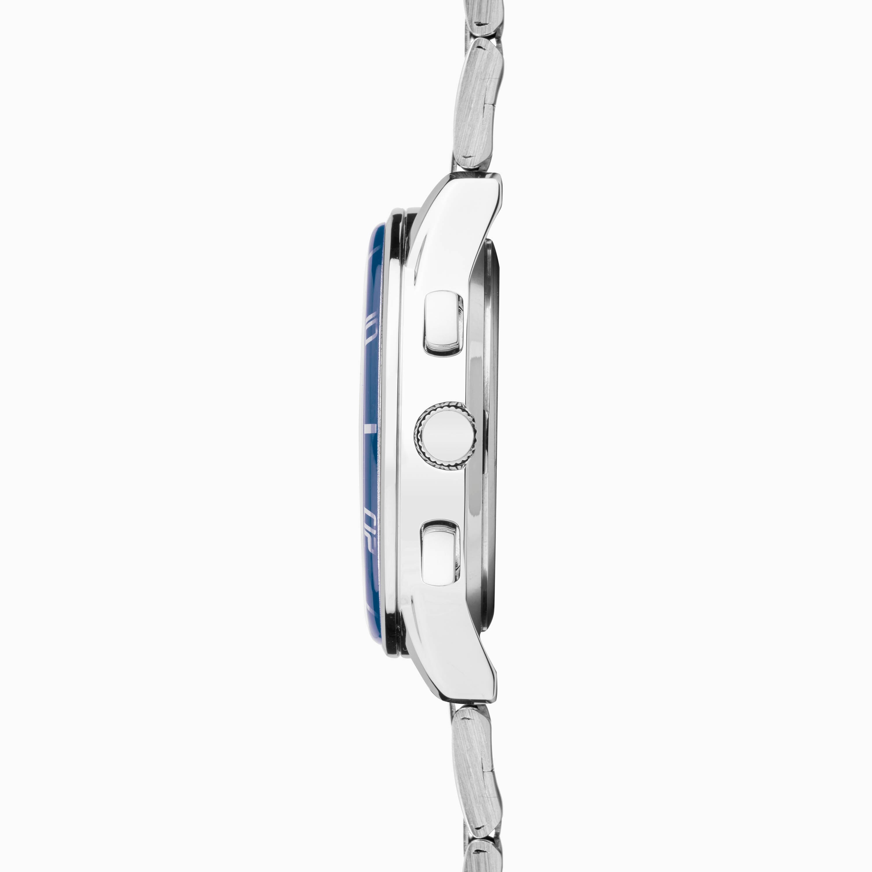 Sekonda Midnight Chronograph Men’s Watch | Silver Alloy Case & Stainless Steel Bracelet with Blue Dial #24747