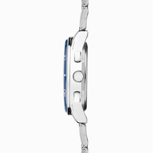 Sekonda Midnight Chronograph Men’s Watch | Silver Alloy Case & Stainless Steel Bracelet with Blue Dial #24747