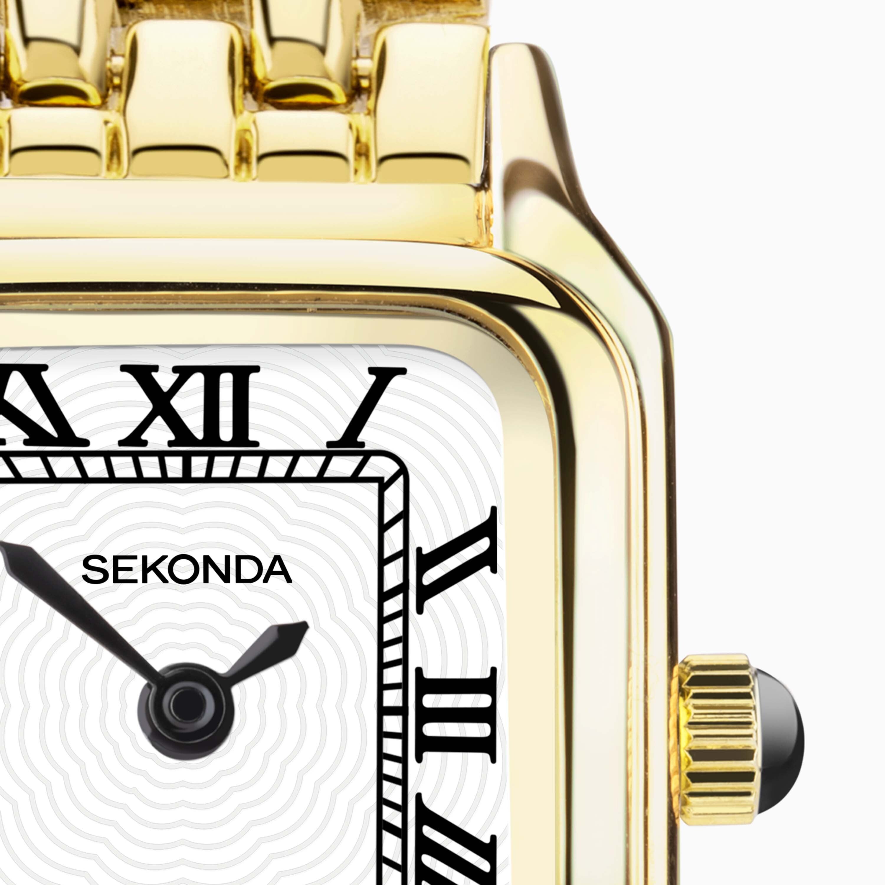 Sekonda Ladies Monica White Dial Gold Alloy Case Watch #