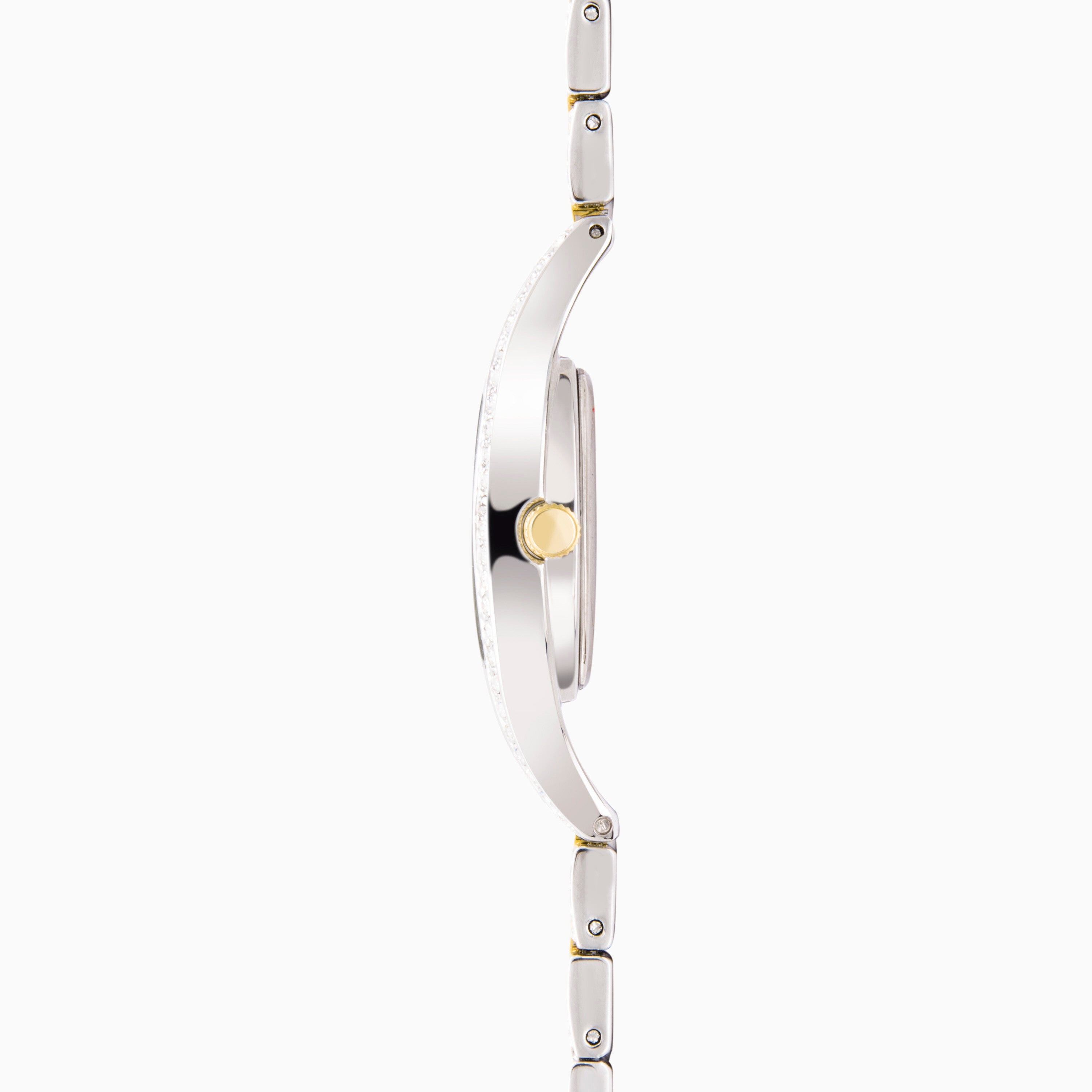Sekonda Ladies Cocktail Silver Case/Two Tone Bracelet with Champagne Dial Watch #24563
