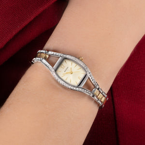 Sekonda Ladies Cocktail Silver Case/Two Tone Bracelet with Champagne Dial Watch #24563