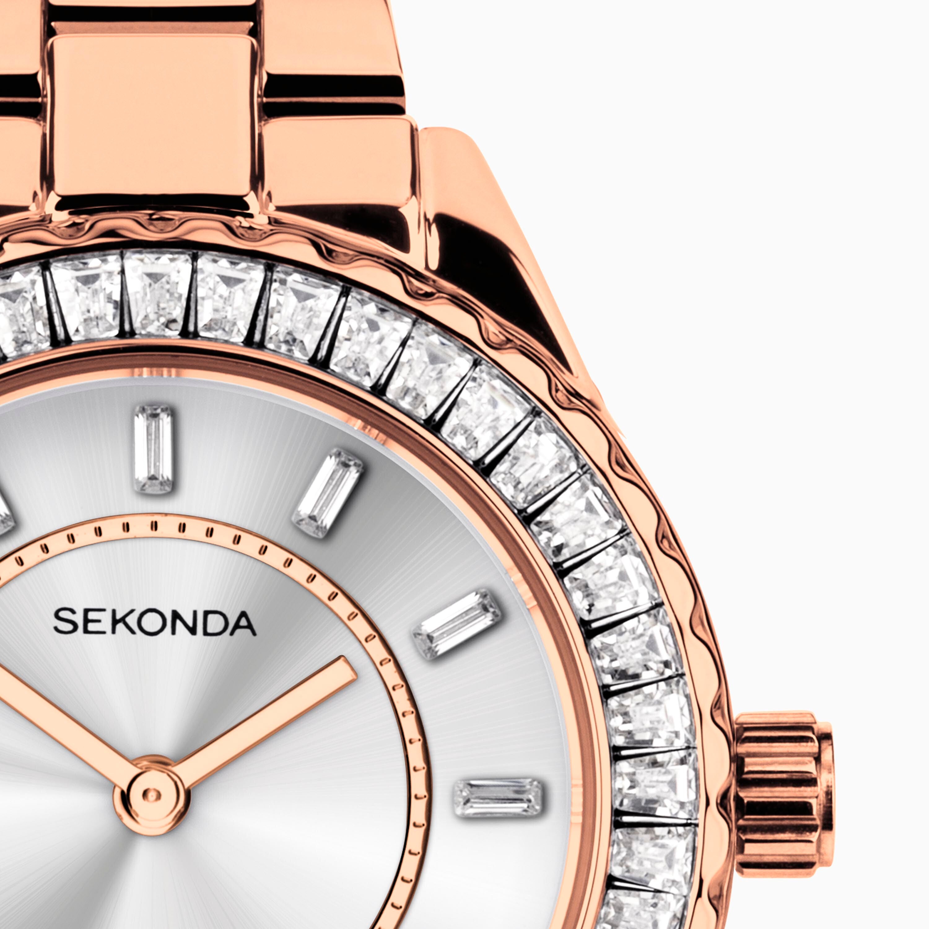 Sekonda Margot Ladies Watch | Rose Gold Alloy Case & Stainless Steel Bracelet with Silver Dial #24748