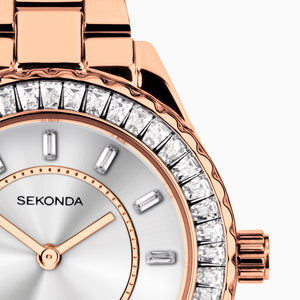 Sekonda Margot Ladies Watch | Rose Gold Alloy Case & Stainless Steel Bracelet with Silver Dial #24748