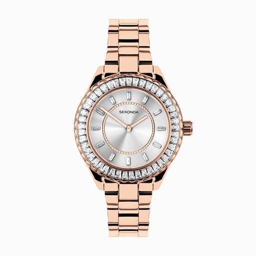 Sekonda Margot Ladies Watch | Rose Gold Alloy Case & Stainless Steel Bracelet with Silver Dial #24748