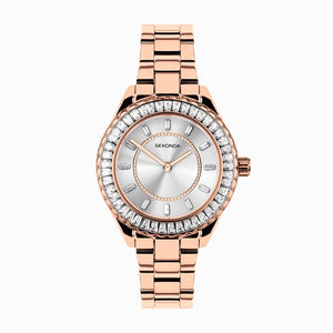 Sekonda Margot Ladies Watch | Rose Gold Alloy Case & Stainless Steel Bracelet with Silver Dial #24748
