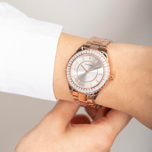 Sekonda Margot Ladies Watch | Rose Gold Alloy Case & Stainless Steel Bracelet with Silver Dial #24748