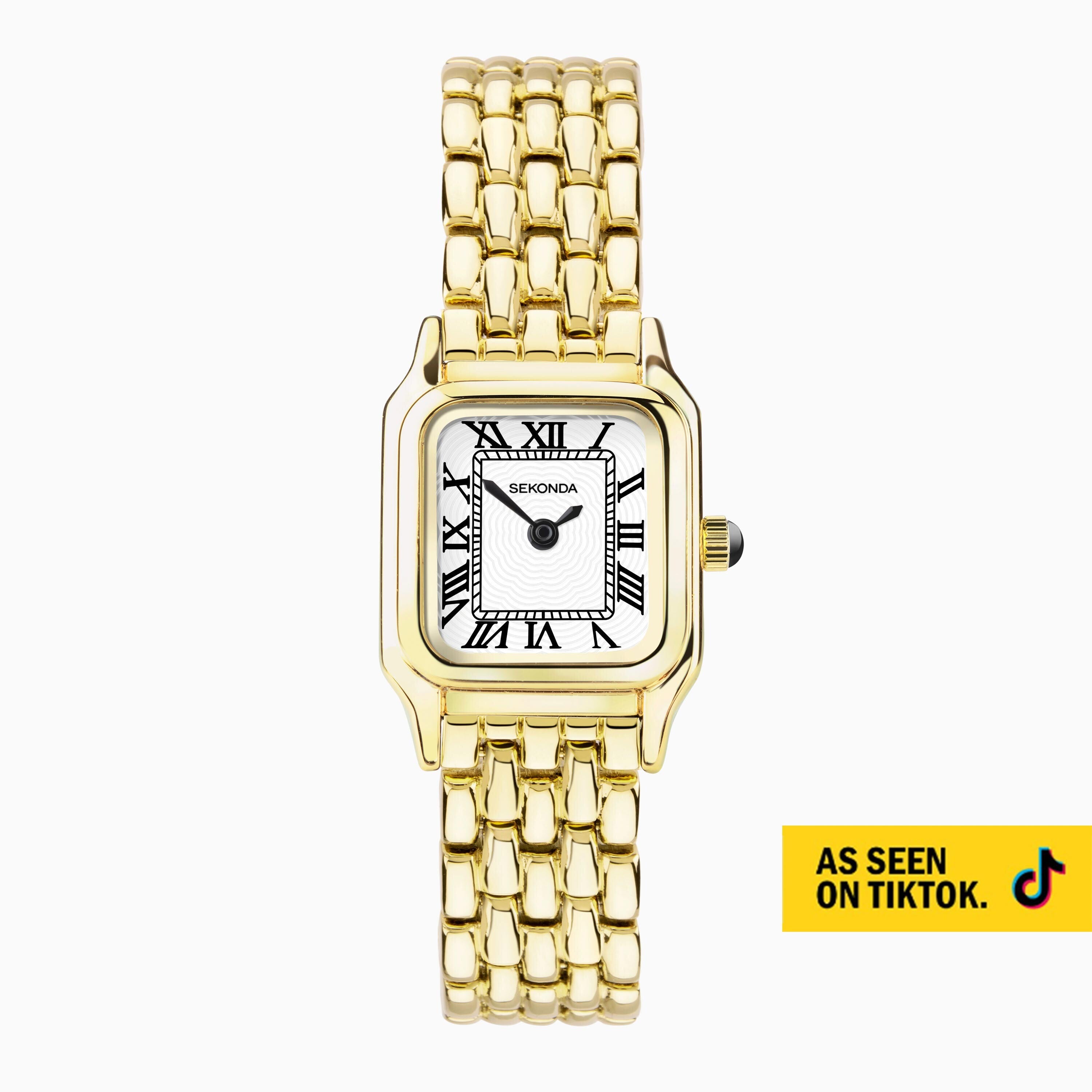 Sekonda Ladies Monica White Dial Gold Alloy Case Watch #