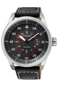 Citizen Eco Drive Gents Aviator Leather Strap Watch #17927