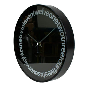 Jonsson Text Wall Clock - Black (30cm) #19046